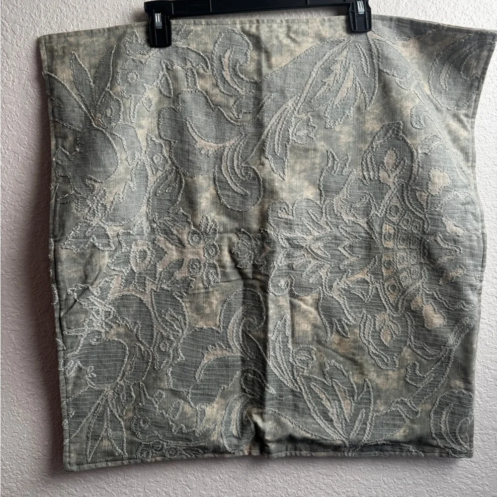 Pottery Barn Embroidered Damask Euro Shams — Sage Green (Set of 3)